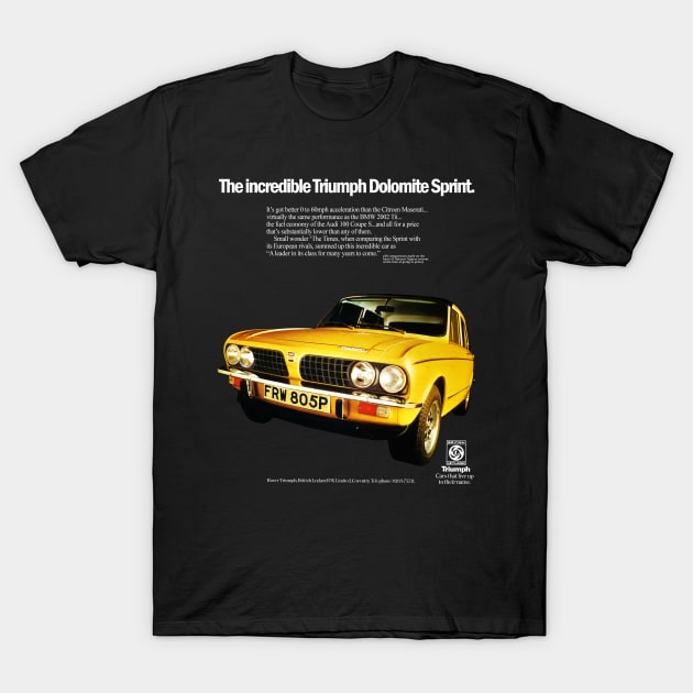 TRIUMPH DOLOMITE SPRINT - advert T-Shirt by Throwback Motors